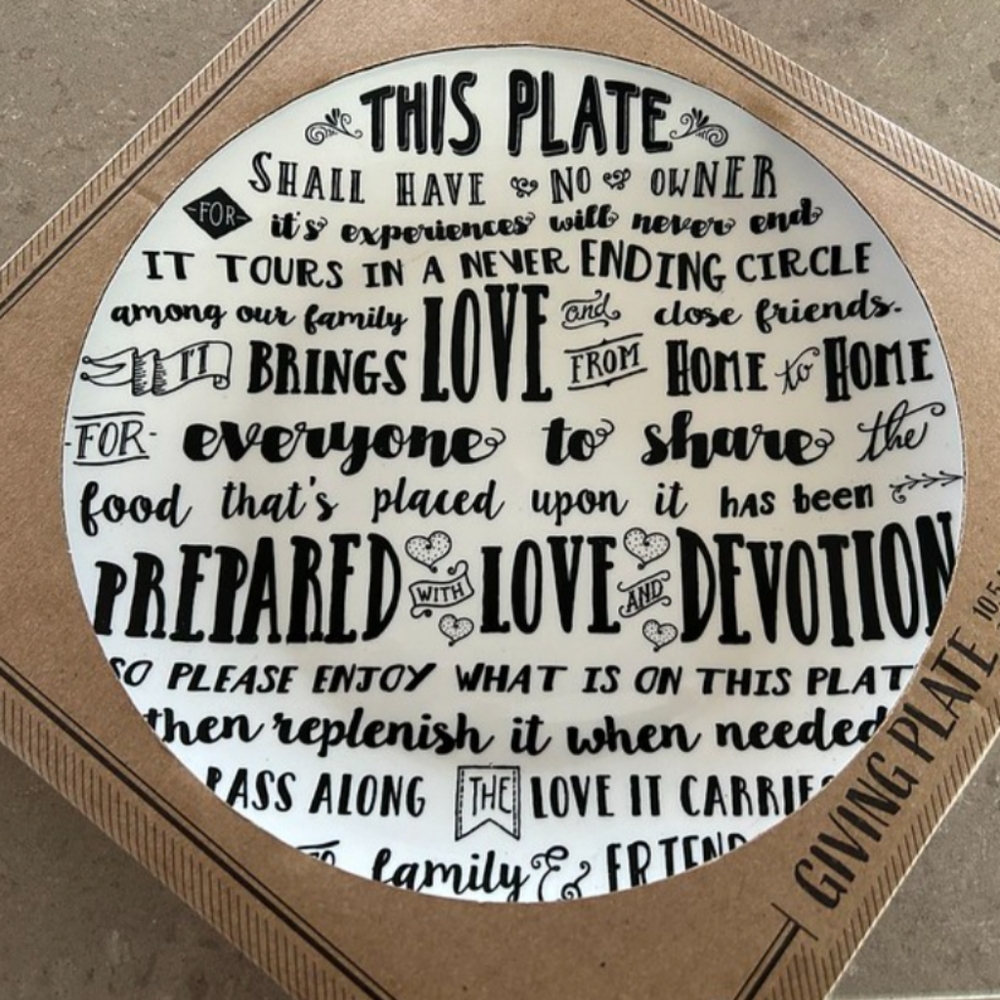 Giving Plate Friends giving gift or family tradition starts with this plate